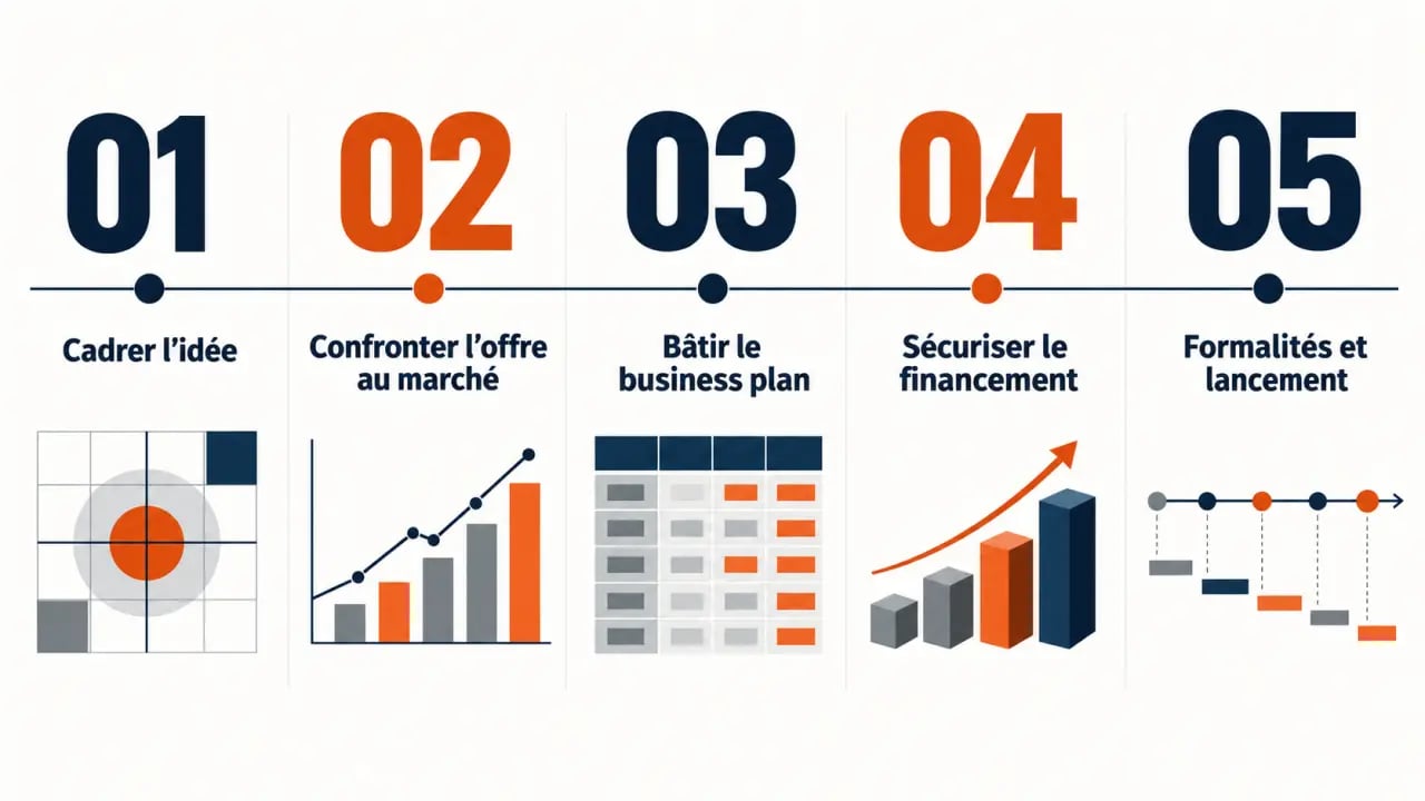 Les 5 étapes de la création d'une entreprise, de l'idée au lancement