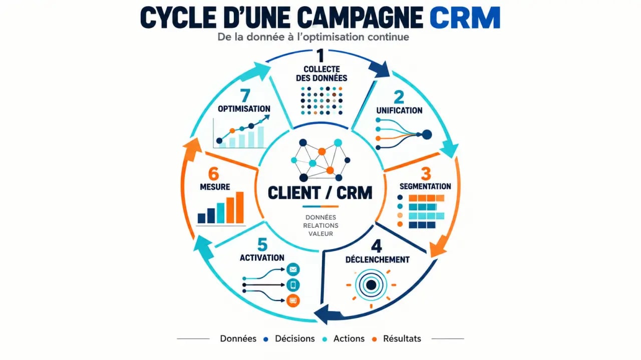 Cycle d’une campagne CRM de la collecte des données à l’optimisation