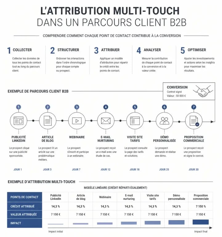 Modèle d'attribution multi-touch pour le reporting marketing HubSpot