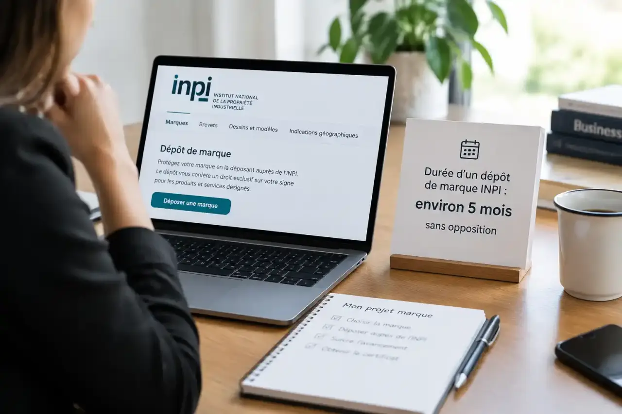 Durée d’un dépôt de marque INPI : comptez environ cinq mois sans opposition